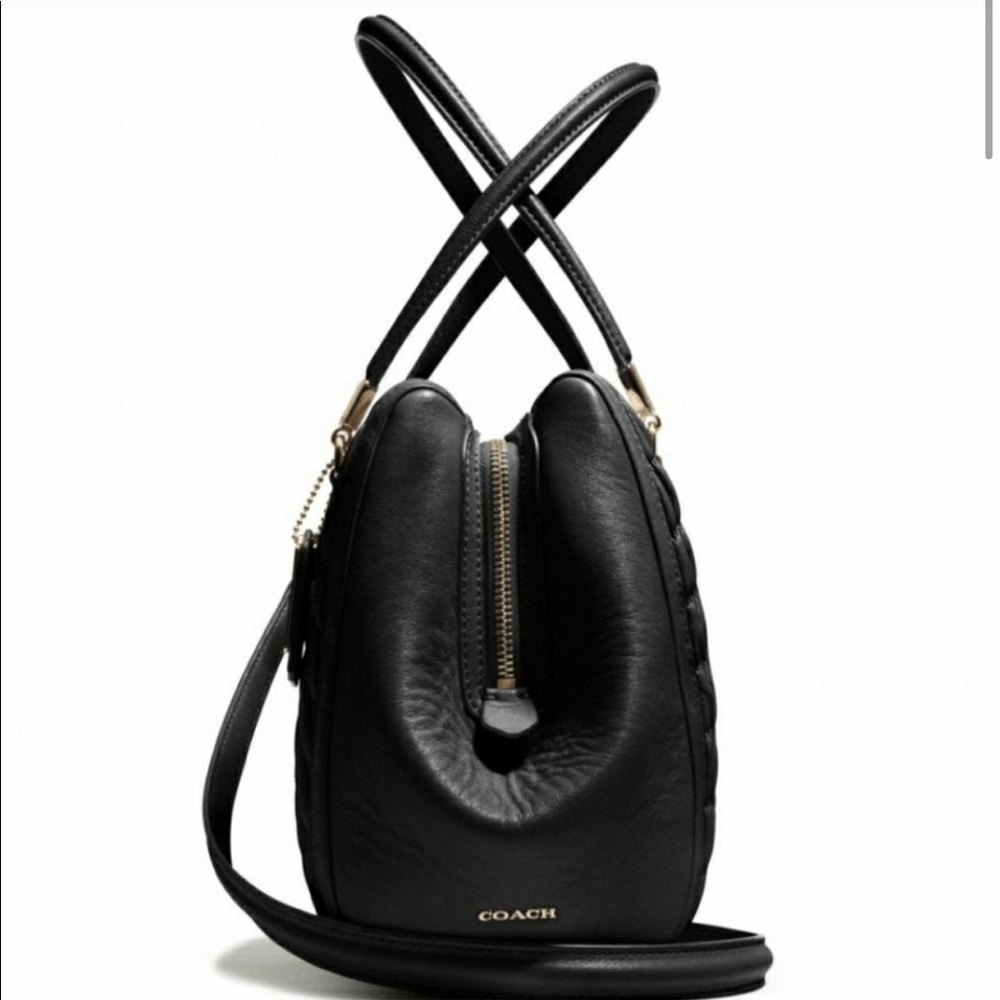 New Coach Madison Chevron Gathered Poof Satchel - Picture 9 of 10